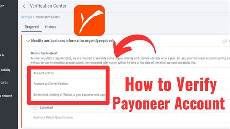 payoneer visa verification